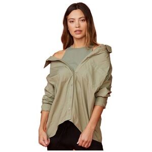 Monrow Olive Green Ribbed Top